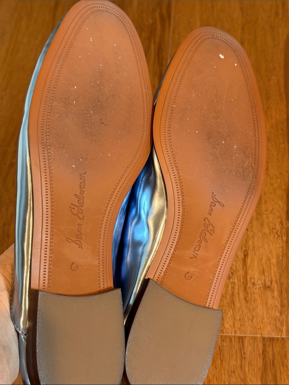 Sam Edelman Linnie Sky Metallic Loafers — Metallic Blue - Picture 4 of 4